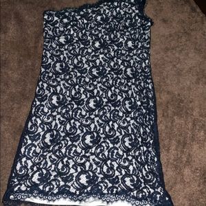 One shoulder lace dress